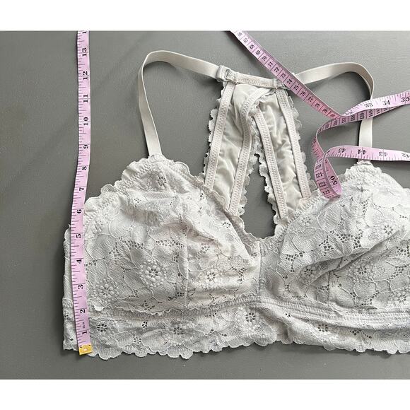 Womens Bralette Large Lace Stretch Padded Cups Racerback - Picture 7 of 7